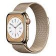 APPLE Watch Series 8 GPS + Cellular, 41mm Edelstahlgehäuse, Gold mit Milanaise Armband (MNJF3FD/A)