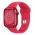 APPLE Watch Series 8 GPS + Cellular, 41mm Aluminiumgehäuse, (PRODUCT)RED mit Sportarmband, Rot (MNJ23FD/A)