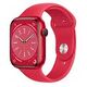 APPLE Watch Series 8 GPS, 45mm Aluminiumgehäuse, (PRODUCT)RED mit Sportarmband, Rot (MNP43FD/A)