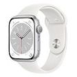 APPLE Watch Series 8 GPS, 45mm Aluminiumgehäuse, Silber mit Sportarmband, Weiss (MP6N3FD/A)