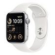 APPLE Watch SE (2. Generation) GPS, 44mm Aluminiumgehäuse, Silber mit Sportarmband, Weiss (MNK23FD/A)