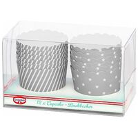 DR. OETKER 12-er Cupcake Baking Moulds, Grey (1-46-211200)