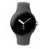 GOOGLE Pixel Watch LTE, 41mm Edelstahlgehäuse, Polished Silver mit Sportarmband, Charcoal