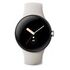 GOOGLE Pixel Watch LTE, 41mm Edelstahlgehäuse, Polished Silver mit Sportarmband, Chalk