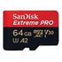 SANDISK Extreme Pro microSDXC, UHS-I A2, V30 U3, 64GB (SDSQXCU-064G-GN6MA)