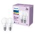 PHILIPS LED Lampe Classic 60W - 2er-Pack, 2x E27 / 8W, 2700K (929002306282)