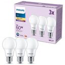 PHILIPS LED Lampe Classic 60W - 3er-Pack, 3x E27 / 8W, 2700K (929002306207)