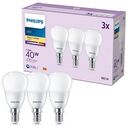 PHILIPS LED Bulb Classic 40W - 3-Pack, 3x E14 / 4.9W, 2700K (929003546593)