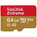 SANDISK Extreme microSDXC UHS-I U3, Class 10, V30, 64GB (SDSQXAH-064G-GN6AA)