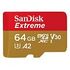 SANDISK Extreme microSDXC UHS-I U3, Class 10, V30, 64GB (SDSQXAH-064G-GN6AA)