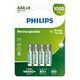 PHILIPS Rechargeable R03B4RTU10, 1000mAh, 4er Pack (AAA)