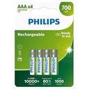 PHILIPS Rechargeable R03B4A70, 700mAh, 4-Pack (AAA)