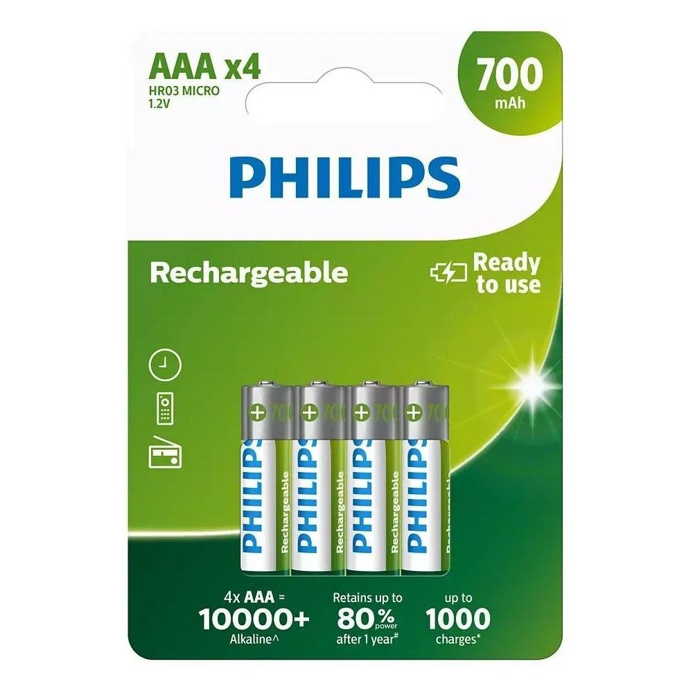 PHILIPS Rechargeable R03B4A70 700mAh 4er Pack (AAA)