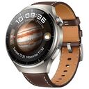 HUAWEI Watch 4 Pro Dark Brown Leather Strap, Silber / Braun (55020AMG)
