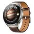 HUAWEI Watch 4 Pro Dark Brown Leather Strap, Silver / Brown (55020AMG)