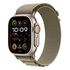 APPLE Watch Ultra 2 GPS + Cellular, 49mm Titangehäuse, Natur mit Alpine Loop, Oliv - Large (MRF03FD/A)