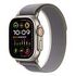 APPLE Watch Ultra 2 GPS + Cellular, 49mm Titangehäuse, Natur mit Trail Loop, Grün/Grau - M/L (MRF43FD/A)