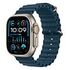 APPLE Watch Ultra 2 GPS + Cellular, 49mm Titangehäuse, Natur mit Ocean Band, Blau (MREG3FD/A)