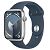 APPLE Watch Series 9 GPS, 45mm Aluminiumgehäuse, Silber mit Sportarmband M/L, Sturmblau (MR9E3QF/A)