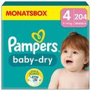 PAMPERS Baby Dry Disposable Diapers, Size 4 (9-14 kg), Pack of 204