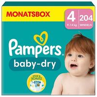 PAMPERS Baby Dry Einwegwindeln, Grösse 4 (9-14 kg), 204 Stück