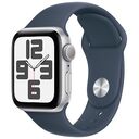 APPLE Watch SE (2nd Generation) GPS, 40mm Aluminium Case, Silver with Sport Band M/L, Storm Blue (MRE23QF/A)