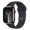 APPLE Watch Series 9 GPS + Cellular, 41mm Edelstahlgehäuse, Graphit mit Sportarmband, Mitternacht, S/M (MRJ83QF/A)