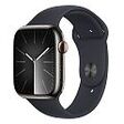 APPLE Watch Series 9 GPS + Cellular, 45mm Edelstahlgehäuse, Graphit mit Sportarmband, Mitternacht, S/M (MRMV3QF/A)