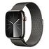 APPLE Watch Series 9 GPS + Cellular, 45mm Edelstahlgehäuse, Graphit mit Milanaise Armband, Graphit (MRMX3QF/A)