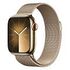 APPLE Watch Series 9 GPS + Cellular, 41mm Edelstahlgehäuse, Gold mit Milanaise Armband, Gold (MRJ73QF/A)