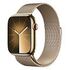 APPLE Watch Series 9 GPS + Cellular, 45mm Edelstahlgehäuse, Gold mit Milanaise Armband, Gold (MRMU3QF/A)