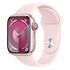 APPLE Watch Series 9 GPS + Cellular, 41mm Aluminiumgehäuse, Rosé mit Sportarmband, Hellrosa S/M (MRHY3QF/A)