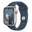 APPLE Watch Series 9 GPS + Cellular, 45mm Aluminiumgehäuse, Silber mit Sportarmband, Sturmblau S/M (MRMG3QF/A)