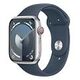 APPLE Watch Series 9 GPS + Cellular, 45mm Aluminiumgehäuse, Silber mit Sportarmband, Sturmblau S/M (MRMG3QF/A)