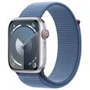 APPLE Watch Series 9 GPS + Cellular, 45mm Aluminium Case, Silver with Sport Loop, Winter Blue (MRMJ3QF/A)