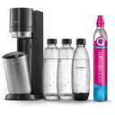 SODASTREAM Duo Mega Pack incl. CQC, 2x Glaskaraffe, Fuse-Flasche, Schwarz / Metall