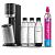 SODASTREAM Duo Mega Pack incl. CQC, 2x Glaskaraffe, Fuse-Flasche, Schwarz / Metall