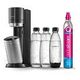 SODASTREAM Duo Mega Pack incl. CQC, 2x Glass Carafe, 1x Fuse Bottle, Black / Metal