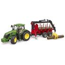 BRUDER John Deere 7R 350 with Forestry Trailer and 4 Trunks (03154)
