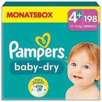PAMPERS Baby Dry Einwegwindeln, Grösse 4+ (10-15 kg), 198 Stück