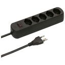 MAX HAURI Power Strip Basic Line 5x T13 with Switch, Black (160261)