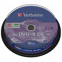 VERBATIM DVD+R DL 8.5GB (240min), 10 pieces (43666)