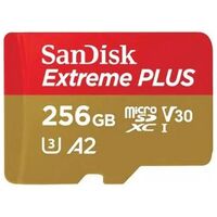 SANDISK Extreme Plus microSDXC, Class 10, UHS-I U3, V30 256GB (SDSQXBD-256G-GN6MA)