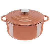 TEFAL LOV Cast Iron Cooking Pot with Lid, 25cm, Terracotta (E2600404)