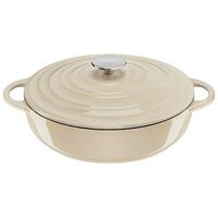 TEFAL LOV Cast Iron Serving Pan with Lid, 28cm, Beige (E2597204)