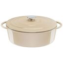 TEFAL LOV Cast Iron Oval Stewpot with Lid, 34cm, Beige (E2590604)