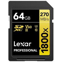 LEXAR Professional 1800x Gold Series SDXC, UHS-II, 64GB (LSD1800064G-BNNNG)