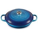 LE CREUSET Signature - Flache Kasserolle aus Gusseisen, Azure, 30cm/3.5L (21180302202430)