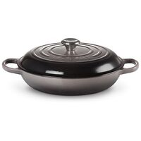 LE CREUSET Signature - Cast Iron Shallow Casserole with Black Interior, Flint, 30cm/3.5L (21180304442430)