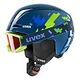UVEX Viti Set Ski Helmet & Goggles, XS (46 - 50 cm), Blue Puzzle